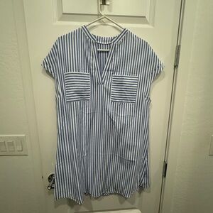 Cupshe Blue and White Striped Dress